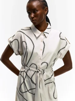 GATE Sukienka z nadrukiem i paskiem| Kategorie·Sukienki