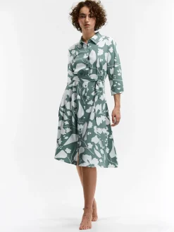 GATE Sukienka z nadrukiem kwiatowym i paskiem| Kategorie·Sukienki