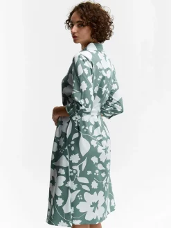 GATE Sukienka z nadrukiem kwiatowym i paskiem| Kategorie·Sukienki