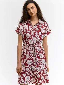 GATE Sukienka z nadrukiem kwiatowym i paskiem| Kategorie·Sukienki