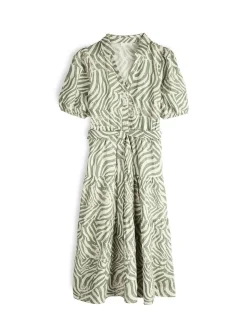 GATE Sukienka z nadrukiem z mieszanki lnu| Kategorie·Sukienki