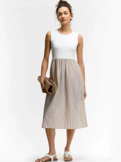 GATE Sukienka z pasiastą spódnicą| Kategorie·Sukienki