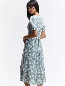 GATE Sukienka z wiskozy z nadrukiem kwiatowym| Kategorie·Sukienki