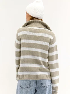 GATE Sweter w paski, zapinany na zamek| Swetry I Bluzy·Swetry