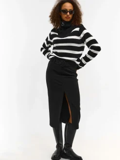 GATE Sweter w paski, zapinany na zamek| Swetry I Bluzy·Swetry