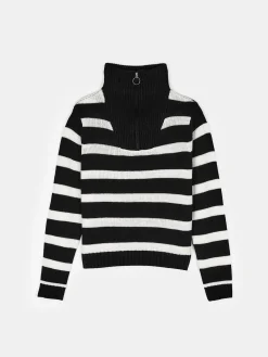 GATE Sweter w paski, zapinany na zamek| Swetry I Bluzy·Swetry