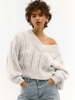 GATE Sweter z dekoltem w serek| Swetry I Bluzy·Swetry