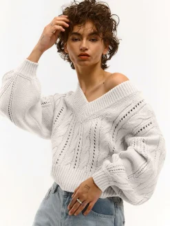 GATE Sweter z dekoltem w serek| Swetry I Bluzy·Swetry