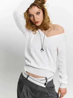 GATE Sweter z dekoltem w serek| Swetry I Bluzy·Swetry