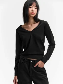 GATE Sweter z dekoltem w serek| Swetry I Bluzy·Swetry