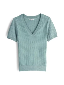 GATE Sweter z dekoltem w serek| Koszulki I Topy·Topy|Swetry I Bluzy·Swetry