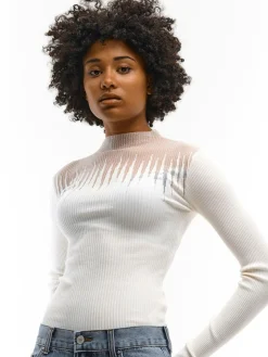 GATE Sweter z detalami z siateczki| Swetry I Bluzy·Swetry