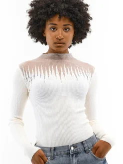 GATE Sweter z detalami z siateczki| Swetry I Bluzy·Swetry