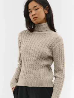 GATE Sweter z golfem w warkocze| Koszulki I Topy·Golfy|Swetry I Bluzy·Swetry