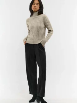 GATE Sweter z golfem w warkocze| Koszulki I Topy·Golfy|Swetry I Bluzy·Swetry