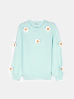 GATE Sweter z kwiatowym wzorem|Dzieci Dziewczynki·Swetry