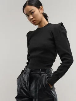 GATE Sweter z marszczonymi rękawami| Swetry I Bluzy·Swetry