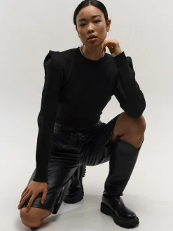 GATE Sweter z marszczonymi rękawami| Swetry I Bluzy·Swetry