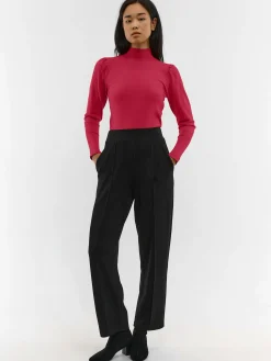 GATE Sweter z marszczonymi rękawami| Koszulki I Topy·Golfy|Swetry I Bluzy·Swetry