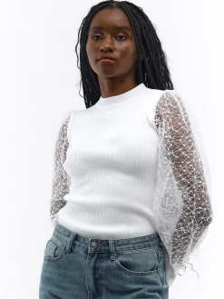 GATE Sweter z ozdobnymi rękawami| Swetry I Bluzy·Swetry