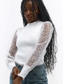 GATE Sweter z ozdobnymi rękawami| Swetry I Bluzy·Swetry