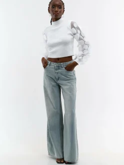 GATE Sweter z ozdobnymi rękawami| Koszulki I Topy·Topy|Koszulki I Topy·Crop Top ☀️