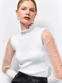 GATE Sweter z perłami| Swetry I Bluzy·Swetry