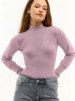 GATE Sweter z perełkami na rękawach| Swetry I Bluzy·Swetry