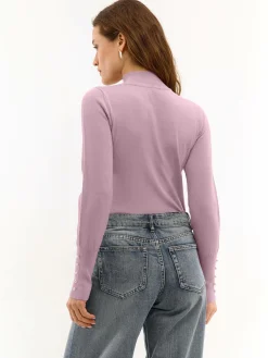 GATE Sweter z perełkami na rękawach| Swetry I Bluzy·Swetry