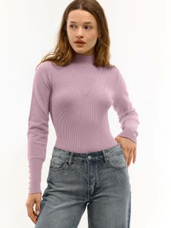 GATE Sweter z perełkami na rękawach| Swetry I Bluzy·Swetry