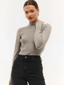 GATE Sweter z perełkami na rękawach| Koszulki I Topy·Golfy|Swetry I Bluzy·Swetry