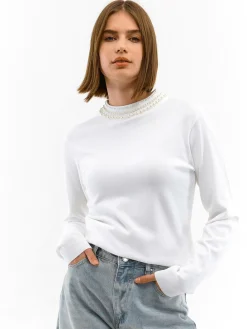 GATE Sweter z perłowym kołnierzem| Swetry I Bluzy·Swetry