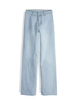 GATE Szerokie jeansy z perełkami| Spodnie·Jeansy