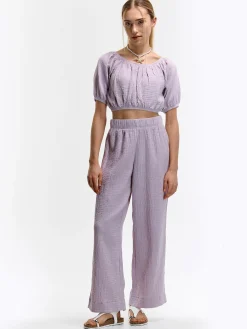 GATE Szerokie muślinowe spodnie| Spodnie·Spodnie