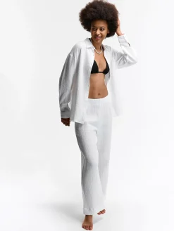 GATE Szerokie muślinowe spodnie| Spodnie·Spodnie