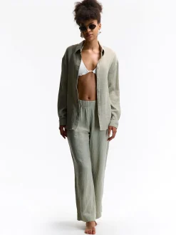 GATE Szerokie muślinowe spodnie| Spodnie·Spodnie