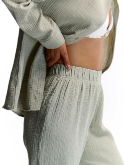 GATE Szerokie muślinowe spodnie| Spodnie·Spodnie