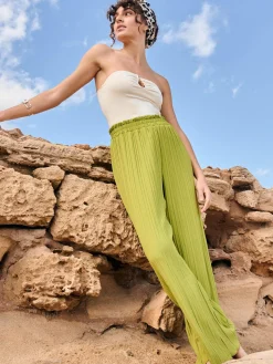 GATE Szerokie, plisowane spodnie| Spodnie·Spodnie