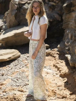 GATE Szerokie satynowe spodnie| Spodnie·Spodnie