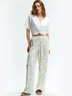 GATE Szerokie satynowe spodnie| Spodnie·Spodnie