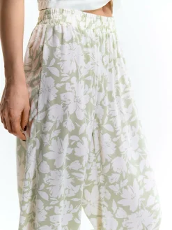 GATE Szerokie satynowe spodnie| Spodnie·Spodnie