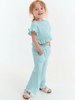 GATE Szerokie spodnie strukturalne|Dzieci Dziewczynki·Spodnie I Legginsy