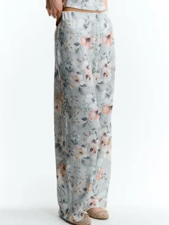 GATE Szerokie spodnie strukturalne z nadrukiem| Spodnie·Spodnie