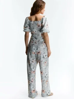 GATE Szerokie spodnie strukturalne z nadrukiem| Spodnie·Spodnie