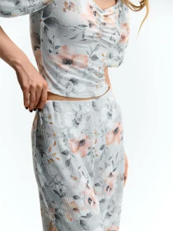 GATE Szerokie spodnie strukturalne z nadrukiem| Spodnie·Spodnie