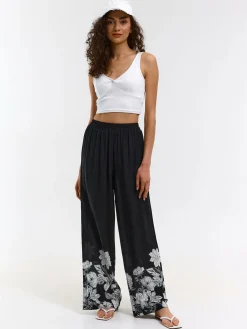 GATE Szerokie spodnie z wiskozy| Spodnie·Spodnie