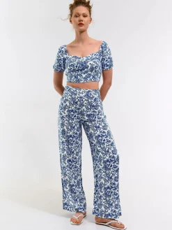 GATE Szerokie spodnie z wiskozy| Spodnie·Spodnie