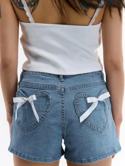 GATE Szorty dżinsowe z kokardkami| Spodnie·Spodenki ☀️