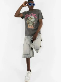 GATE Szorty jeansowe z przeszyciami| Spodnie·Spodenki ☀️