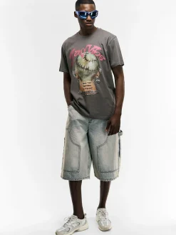 GATE Szorty jeansowe z przeszyciami| Spodnie·Spodenki ☀️